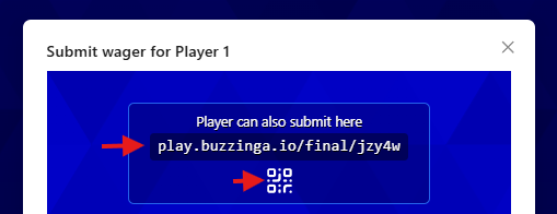 An image showing the QR code and link for the final jeopardy game